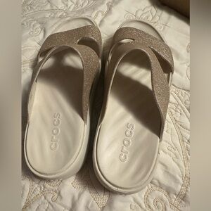 CROCS Women's Glitter Sandals - Beige